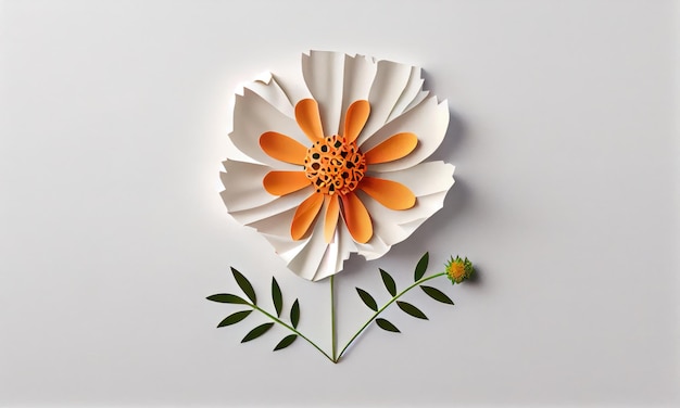 Foto kosmosblume aus papierhandwerk generative ki