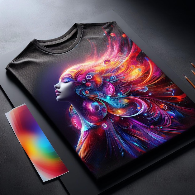 Kostenlose Foto-T-Shirts Neue Kollektion lebendig und auffällig mit farbenfrohen Abstracts