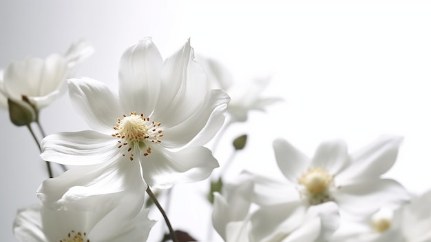 Kostenlose Fotoblätter und Blüten auf weißem Hintergrund