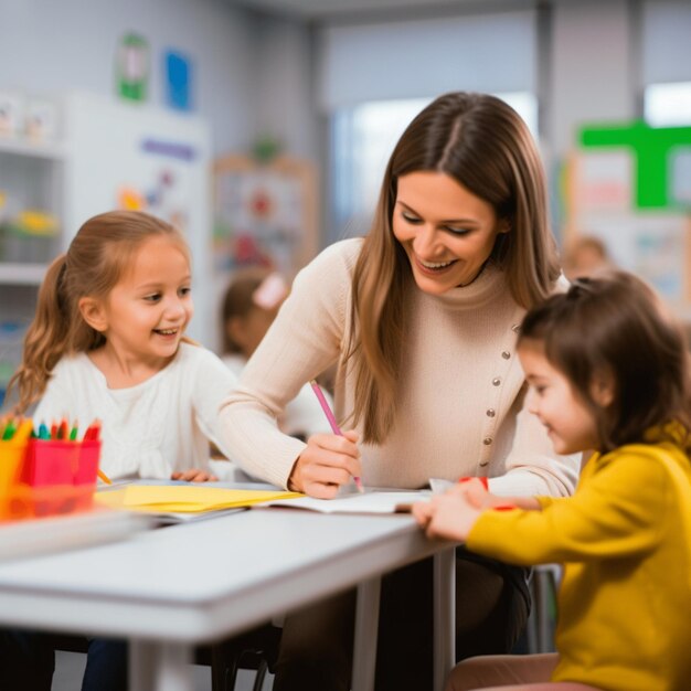 Kostenlose Fotogruppe von Kindern, die dem Unterricht Aufmerksamkeit schenken