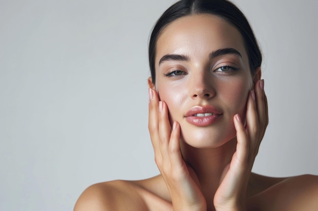 Kostenlose Fotohautpflege und Make-up Nahaufnahme Porträt mit Kopierplatz