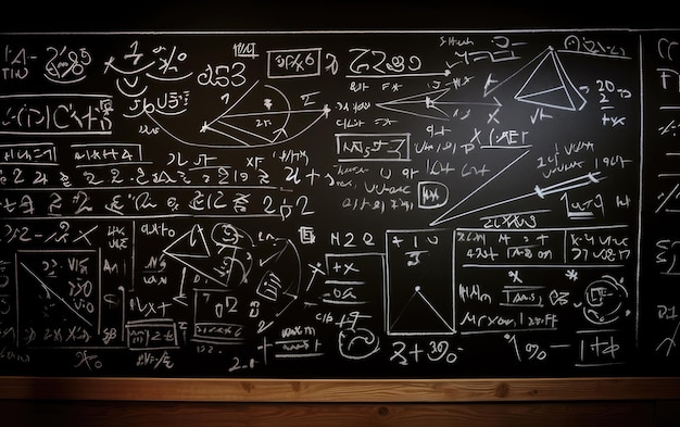 Kostenlose Fototafel mit der Aufschrift „Generative KI“ mit wissenschaftlichen Formeln und Berechnungen