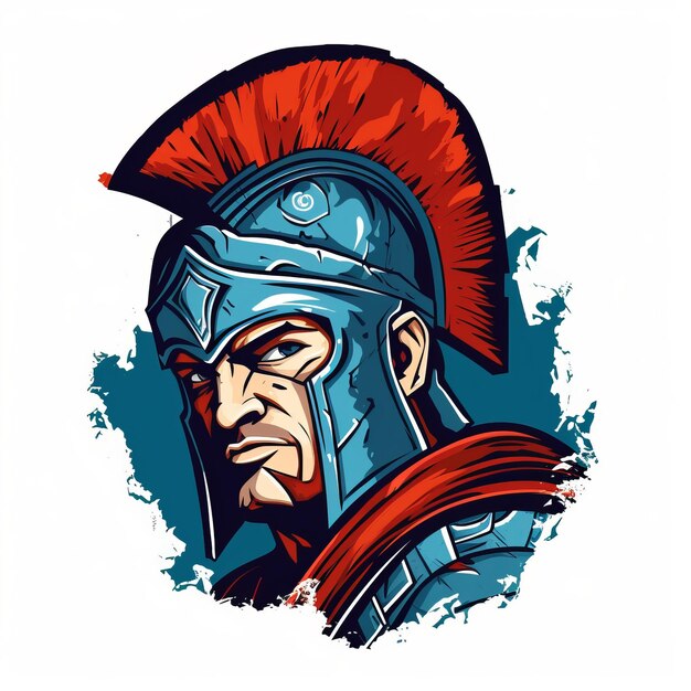 Kostenlose göttliche Rüstung Spartan Warrior Fantasy Logo Design Generative KI