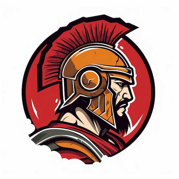 Kostenlose göttliche Rüstung Spartan Warrior Fantasy Logo Design Generative KI