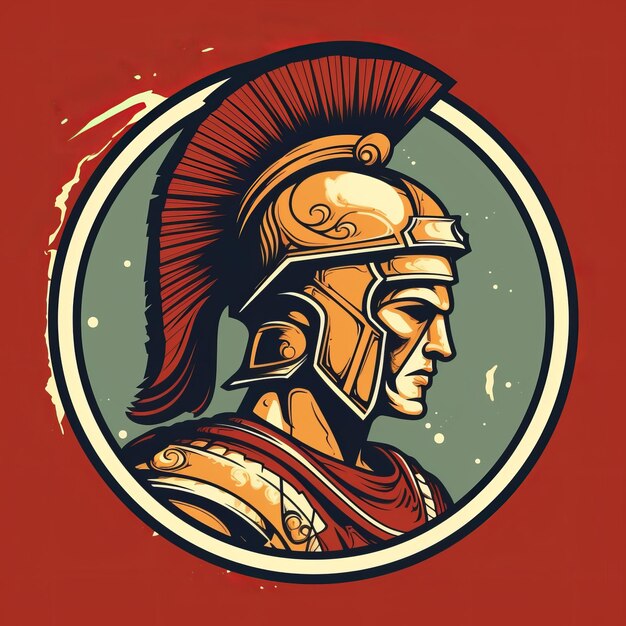 Kostenlose göttliche Rüstung Spartan Warrior Fantasy Logo Design Generative KI