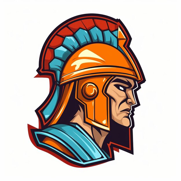 Kostenlose göttliche Rüstung Spartan Warrior Fantasy Logo Design Generative KI