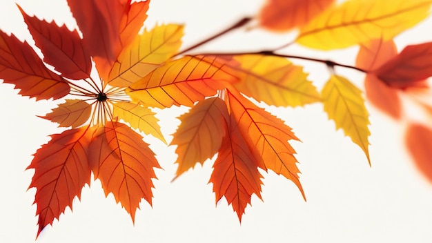 Kostenlose Sammlung von Herbstblättern mit weißem Hintergrund