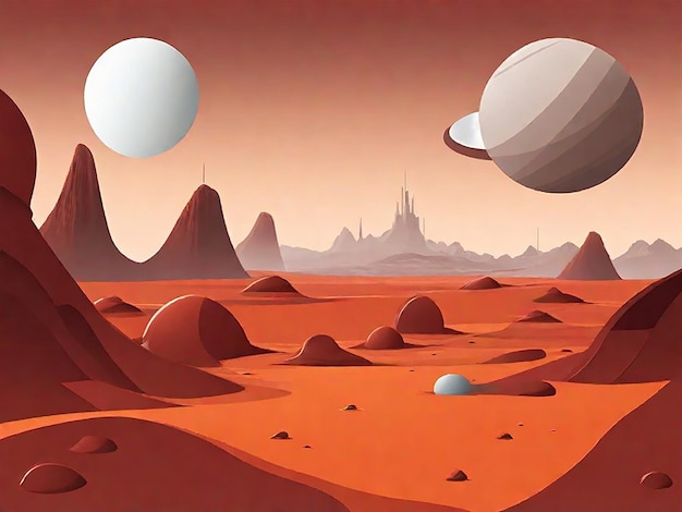 Kostenlose Vektor-graue vollständige Mars-Illustration