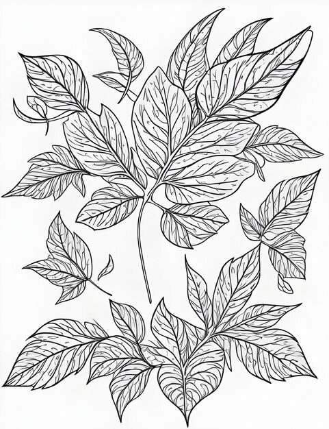 Kostenlose vektorisolierte Heimpflanzen-Linienzeichnung mit Blatt-Clipart
