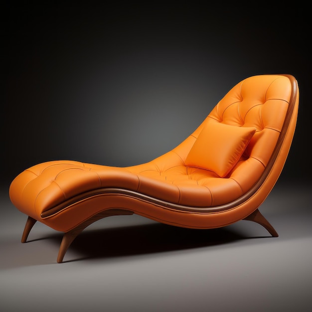 Kostenloser Download des realistischen orangefarbenen Chaiselongue-3D-Modells