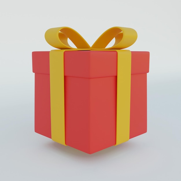 kostenloses Foto 3D-Render-Geschenkbox mit Band-Geschenkpaket