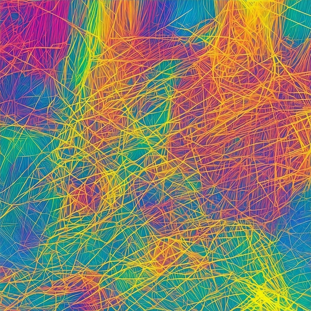 Kostenloses Foto, das das faszinierende Netz aus abstrakten Linien und Formen entwirrt, das von KI erzeugt wird