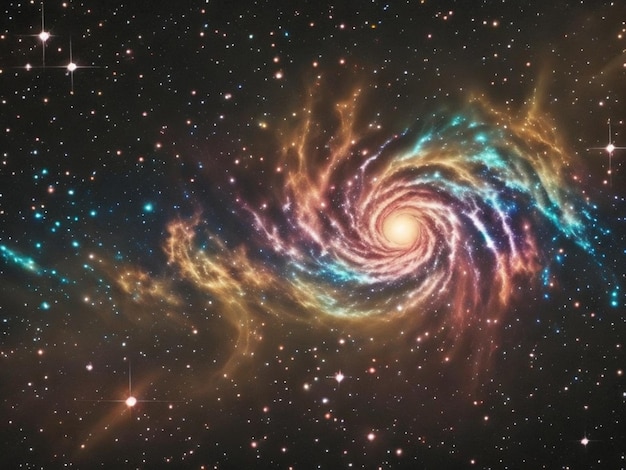 Kostenloses Foto galaktischer Nachthimmel, Astronomie und Wissenschaft kombiniert generative KI