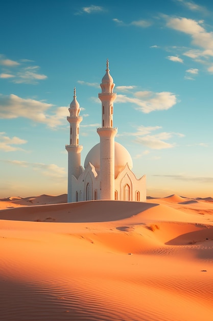 Kostenloses Foto muslimische Moschee in der Wüste
