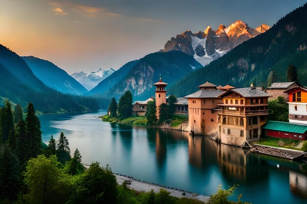 Kostenloses Foto schöne schneebedeckte Berge Landschaft Kaschmir-Staat Indien