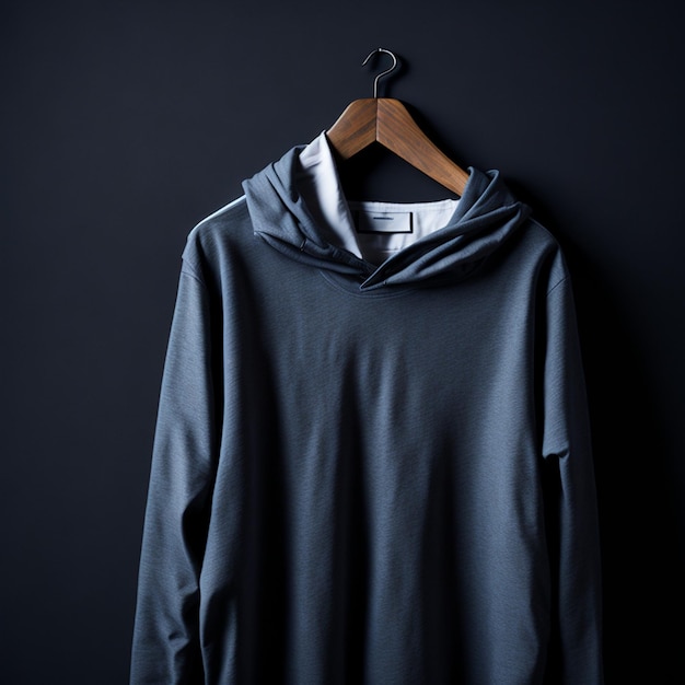 Kostenloses Foto schwarzes T-Shirt-Mockup-Konzept mit Kopierraum auf grauem Hintergrund