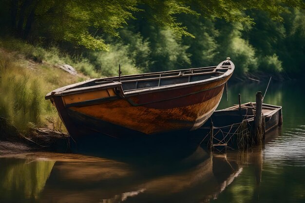 Kostenloses Foto von einem alten, rostigen Fischerschiff auf dem Hang am Ufer des Sees