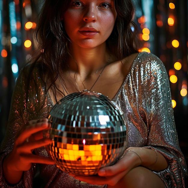 Kostenloses Foto von einem großen Disco-Ball mit Party-Lichtern