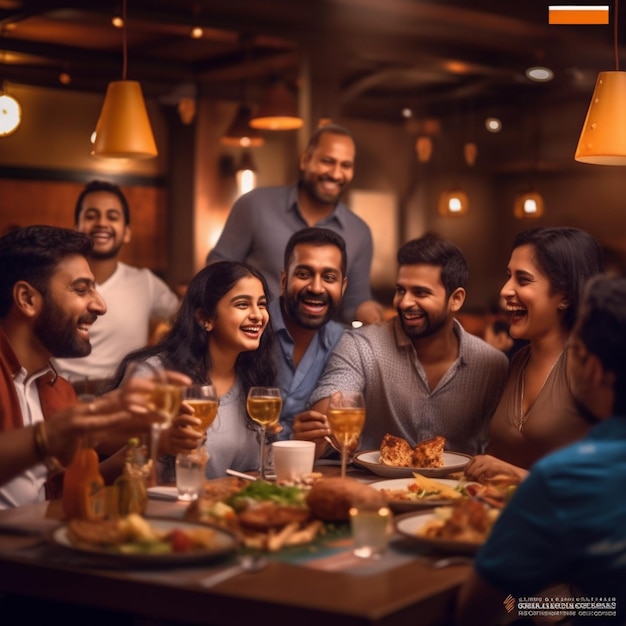 Kostenloses Foto von Freunden, die lachen, während sie auf einer Diner-Party ein Selfie machen