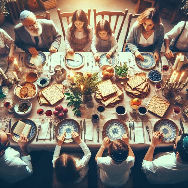 Foto kostenloses foto von leuten, die ein fest für den ersten tag des passah-seders feiern