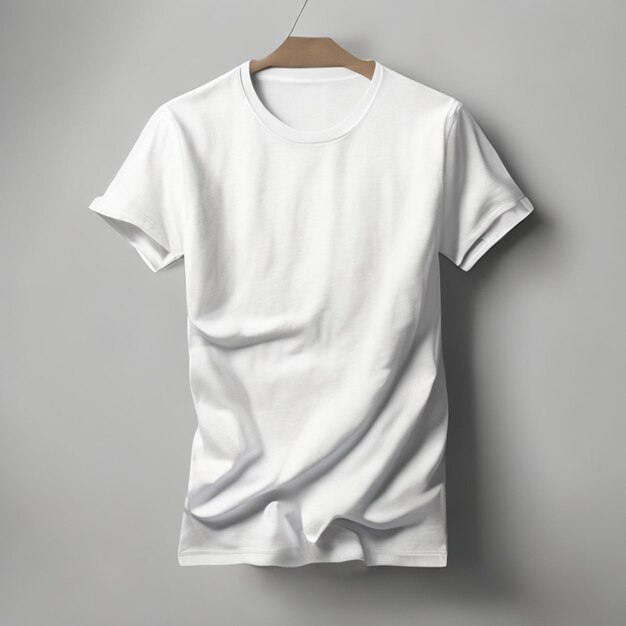 Kostenloses Foto weiße T-Shirts Mockup-Konzept mit Kopierraum auf grauem Hintergrund