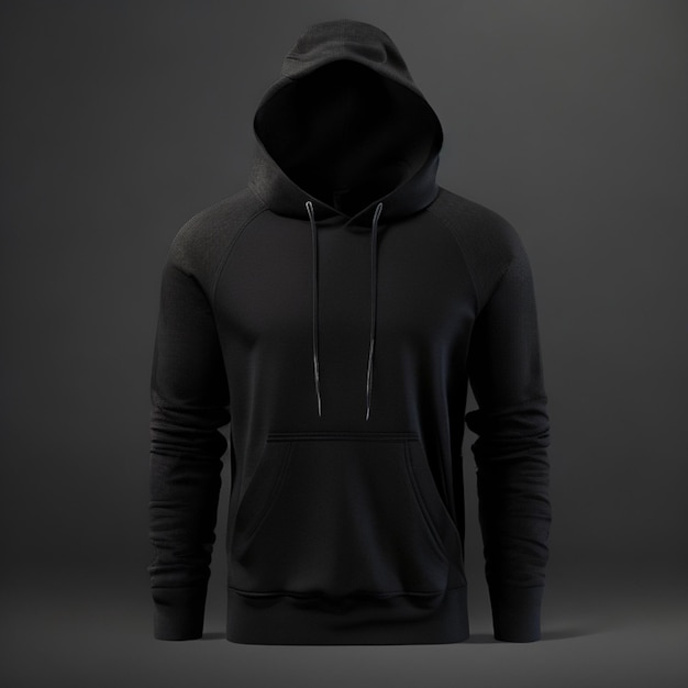 Kostenloses Fotoporträt junger Erwachsener mit schwarzem Hoodie-Mockup