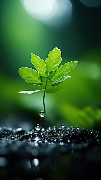 Ökosystem Wasserdropfen Natur kleine Pflanze.