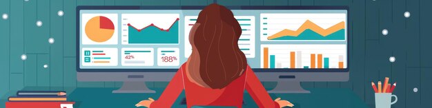 KPI Dashboard Analytics para el análisis de datos empresariales con gráficos para portátiles y mujeres de negocios utilizando