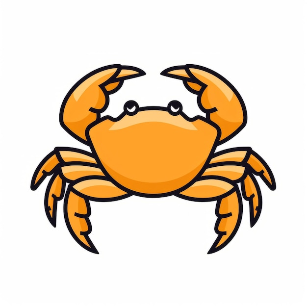 Krabben-Ikonen minimalistische Linienarbeiten Zeichentrickfigur mit starkem Farbgebrauch
