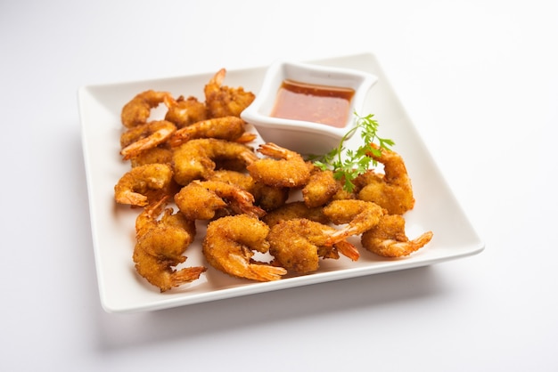 Krabbenkrapfen oder Garnelen Bajji oder Jheenga PakodaÃƒÂƒÃ‚Â‚ÃƒÂ‚Ã‚Â oder Kolambi oder Zinga Pakora, indische Snacks