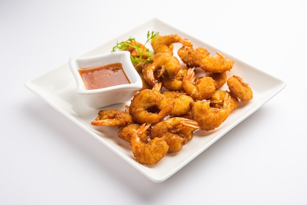 Krabbenkrapfen oder Garnelen Bajji oder Jheenga PakodaÃƒÂƒÃ‚Â‚ÃƒÂ‚Ã‚Â oder Kolambi oder Zinga Pakora, indische Snacks