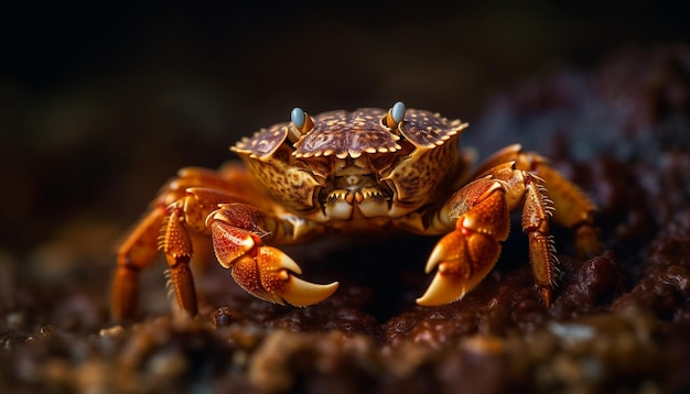 Krabbenschere greift nach Sand, der für das von KI erzeugte Mittagessen bereit ist