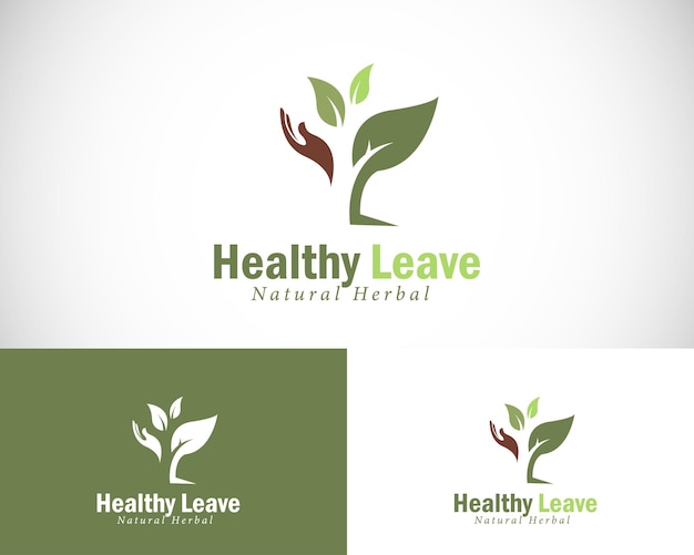 Kräuter-Logo kreatives Design-Konzept Verlassen der Gesundheitsversorgung medizinische