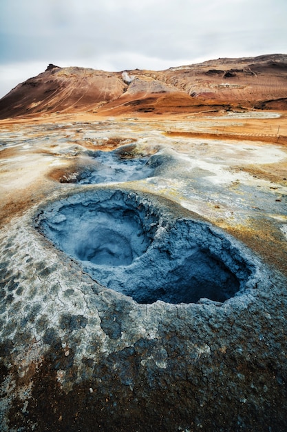 Krafla Geothermie von Hverir, Namafjall in Island