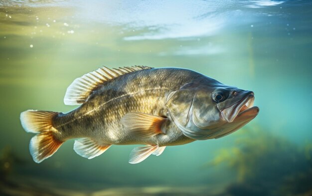 Kraftvolles Schwimmen eines großen Fisches