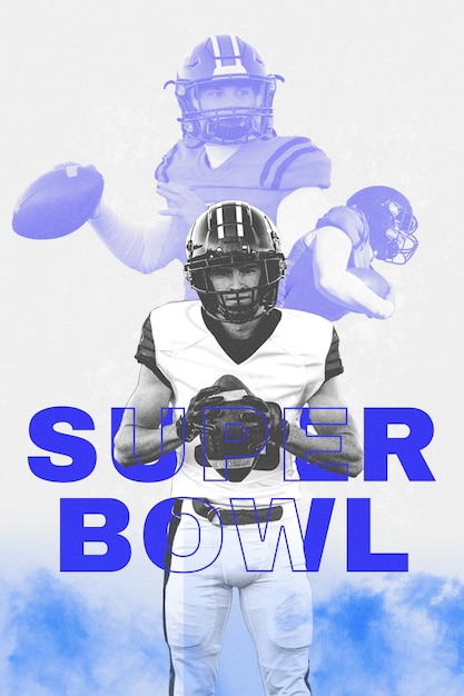 Kraftvolles Super Bowl-Collage-Design