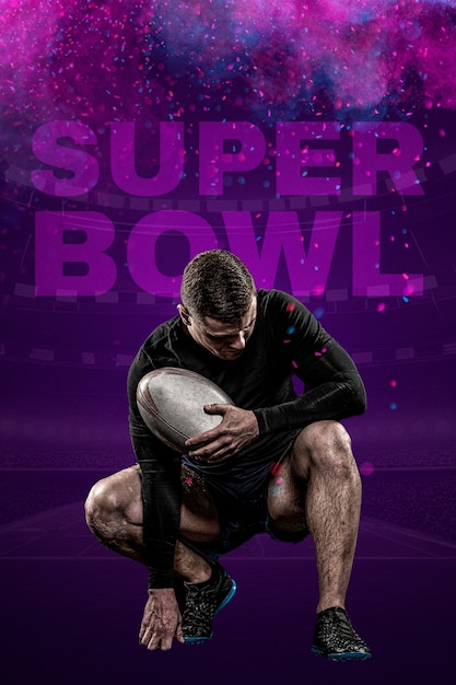 Foto kraftvolles super bowl-collage-design