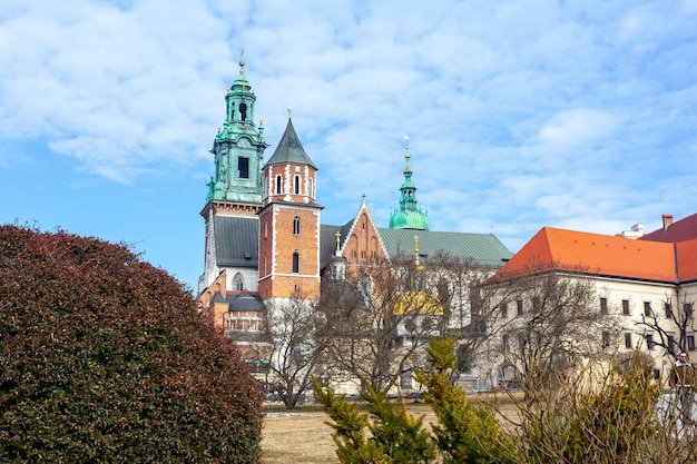 Krakau Polen 14. März 2022 Wawel-Schloss berühmtes Wahrzeichen in Krakau