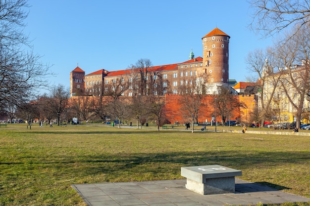 Krakau Polen 14. März 2022 Wawel-Schloss berühmtes Wahrzeichen in Krakau