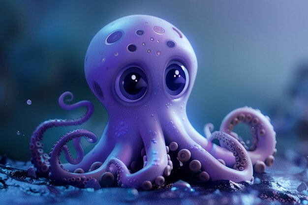 Foto kraken bonito retrato em comprimento brilhante