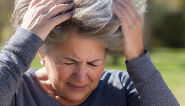 Kranke Frau mit Symptomen der Alzheimer-Krankheit