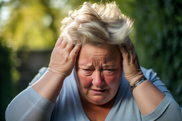 Kranke Frau mit Symptomen der Alzheimer-Krankheit