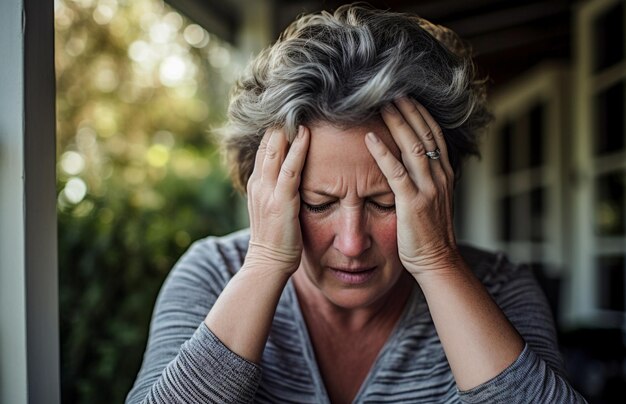 Kranke Frau mit Symptomen der Alzheimer-Krankheit