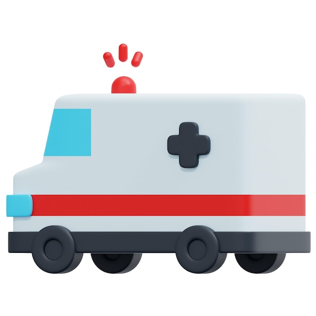 krankenwagen 3d-render-symbol-illustration