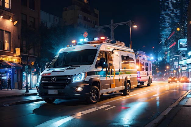 Krankenwagen in der Stadt zur Rettung