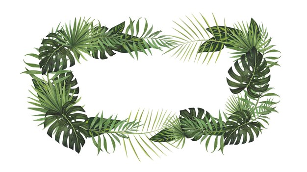 Foto kranzrahmen tropisches blatt monstera und palm aquarell isoliert auf weißem hintergrund aquarell handgezeichnet botanische illustration kunstdesign für verpackungsvorlage poster schönheit entspannung spa