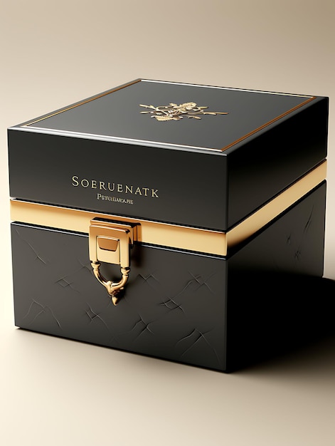 Foto kreativ von sleek box packaging für eine luxusmarke designed wi elegant box collection design