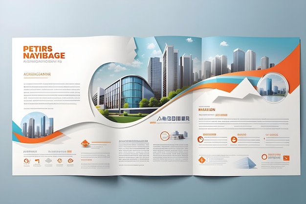 Kreative Corporate Flyer Illustration Design Vorlage Cover Page Design AI Generieren Bild