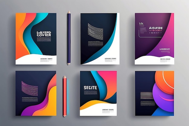 Foto kreative cover-layouts oder poster-konzepte im modernen minimalstil für corporate identity branding