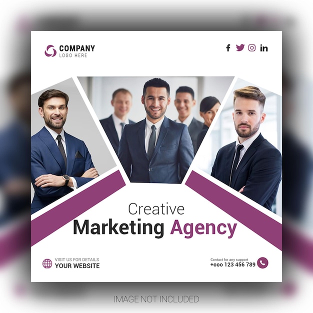 Kreative digitale Marketingagentur und Corporate Social Media Instagram-Post-Vorlage